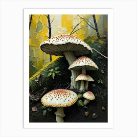 Mushrooms In The Forest 1 Art Print