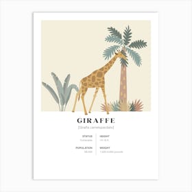 Giraffe - Jungle Fact Art Print