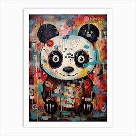 Panda Art In Outsider Art Style 4 Art Print