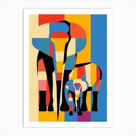 Elephant Abstract Pop Art 11 Art Print