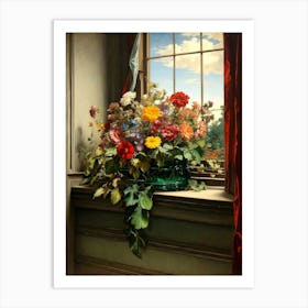 Window Sill With Flowers Art Print