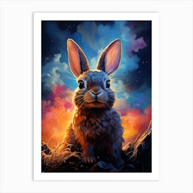 Kbgtron A Rabbit Colorful Lights In The Style Of Fantastical Cr 4e2fe98c D389 4588 Af16 4ab9a687275c Art Print