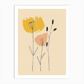 Khartoum Flower Market Boho Minimalist Style Art Print