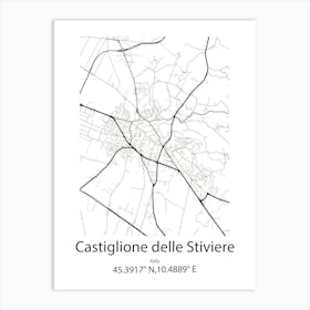 Castiglione Delle Stiviere,Italy Minimalist Map Art Print