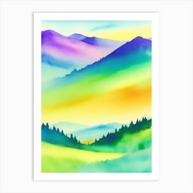 Watercolor Of Mountains 3 Art Print