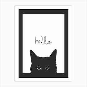 Hello Cat Art Print