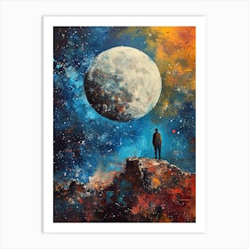 Man In Space, Moon Art Print