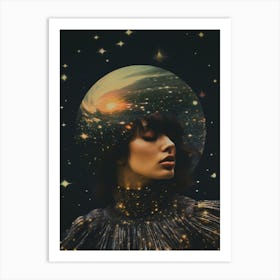 Cosmic portrait of a woman 2 Art Print