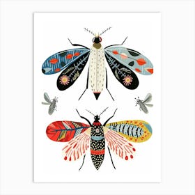 Colourful Insect Illustration Whitefly 8 Art Print