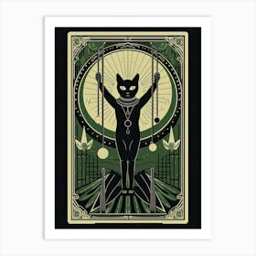 The Hanged Man, Black Cat Tarot Card 2 Art Print
