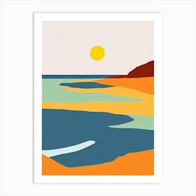 Apollo Bay Beach Australia Midcentury Art Print