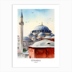 Istanbul 1 Watercolour Travel Poster Art Print