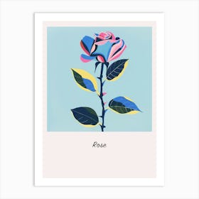 Rose 2 Square Flower Illustration Poster Art Print