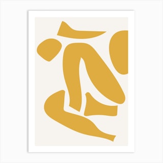 Deconstructed Body Detail Yellow Art Print