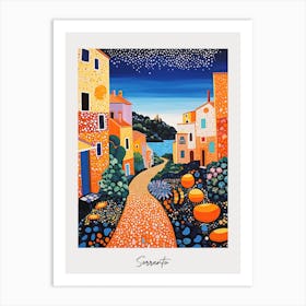 Poster Of Sorrento, Italy, Illustration In The Style Of Pop Art 1 Art Print