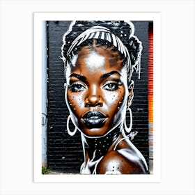 Graffiti Mural Of Beautiful Black Woman 391 Art Print