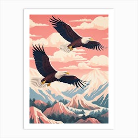Vintage Japanese Inspired Bird Print Bald Eagle 5 Art Print