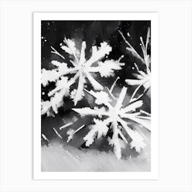 Fragile, Snowflakes, Black & White 2 Art Print