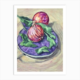 Red Onion Fauvist vegetable Art Print