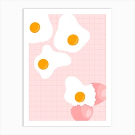 Fried Eggs Pink Art Print
