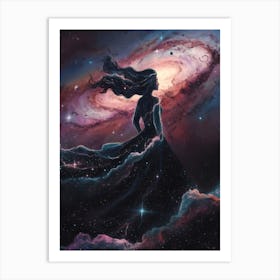 Girl In Space 3 Art Print