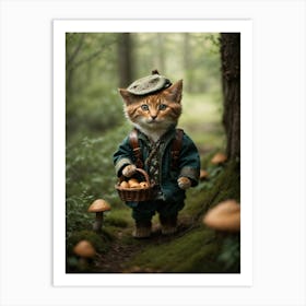 Cat In The Woods Art Print