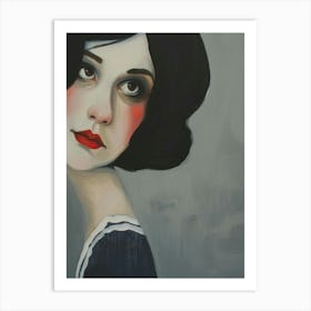 Girl With Red Lips 1 Art Print