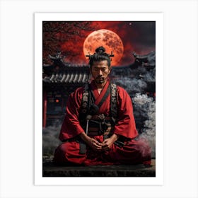 Red Moon Meditation Art Print