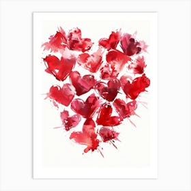 Red Hearts Art Print