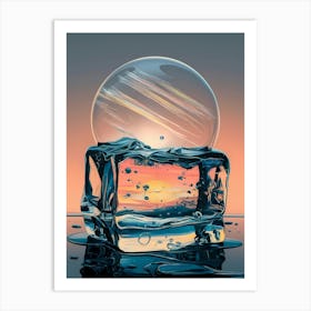 Ice Cube At Sunset Art Print