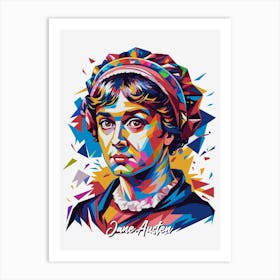 Jane Austen 01 Portrait WPAP Pop Art Art Print