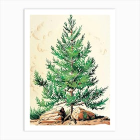 Hemlock Tree Storybook Illustration 1 Art Print