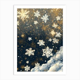 Snowflakes In The Sky vector art 1 Art Print