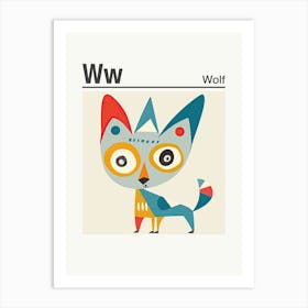 Animals Alphabet Wolf 2 Art Print