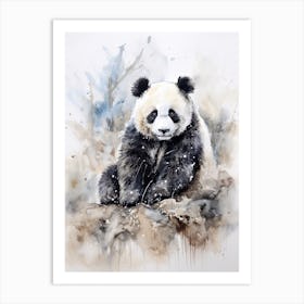 Panda Art In Watercolor Painting Style 1 Art Print