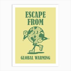 Retro Wall Art Vintage Decor Retro Cartoon Printable Art Retro Vintage Wall Art Escape From Global Warming Trendy Art Print