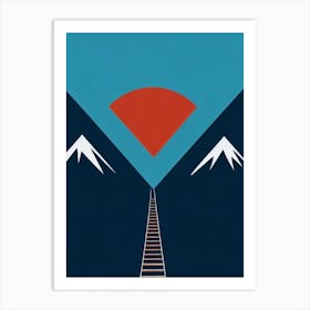 Davos Klosters, Switzerland Modern Illustration Skiing Poster Art Print