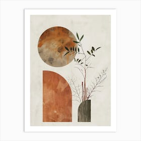 Abstract Painting plant and moon Art Print