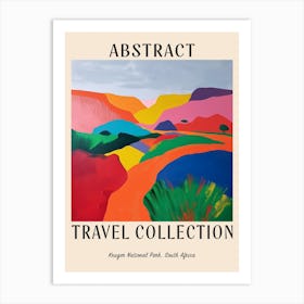 Abstract Travel Collection Poster Kruger National Park South Africa 2 Art Print