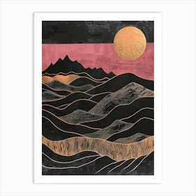 Sunset Over The Mountains 3 Art Print