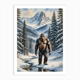 Lonesome Giant Bigfoot Art Print