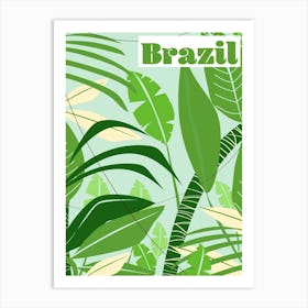 Tropical Leaves Brazil travel poster Art Print