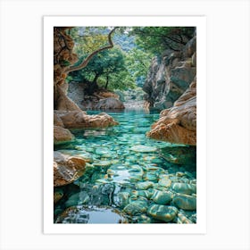 River In Greece Art Print