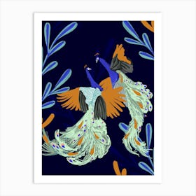 Peacock Dance Art Print