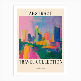 Abstract Travel Collection Poster Austin Texas 4 Art Print