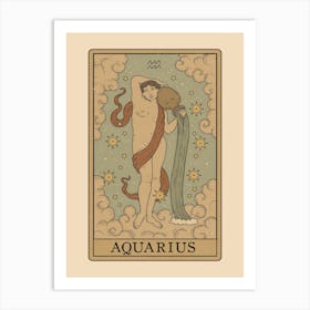 Aquarius Tarot Zodiac Art Print