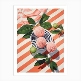 Lychee Fruit Summer Illustration 3 Art Print