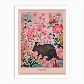 Floral Animal Painting Wombat 1 Poster Art Print