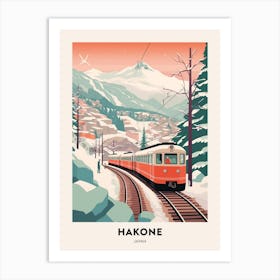 Vintage Winter Travel Poster Hakone Japan 1 Art Print