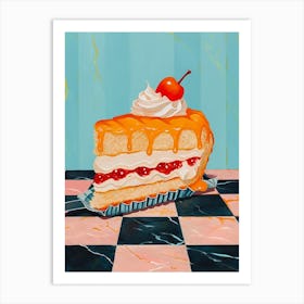 Cake Blue Checkerboard 1 Art Print
